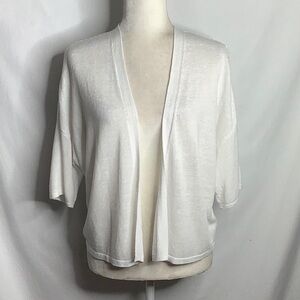 J. Jill White Open Front Cardigan Size MP